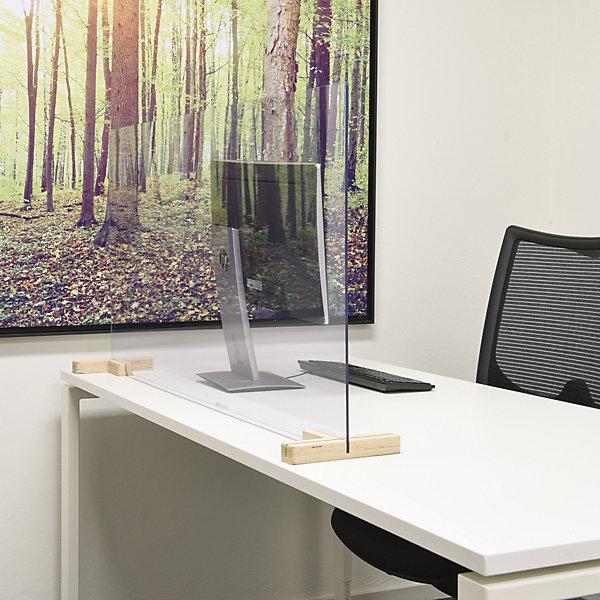 Actual product image smiT Partition for desks/tables, incl. 2 T-shaped foot connectors, HxW 590 x 1200 mm.