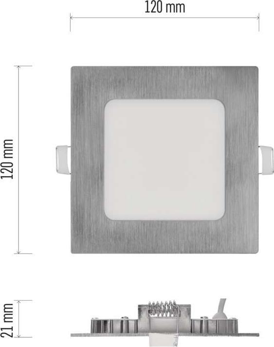 Produktbild Emos LED-Einbauleuchte NEXXO, quadratisch, silber, 7W, mit change CCT (480 lm)