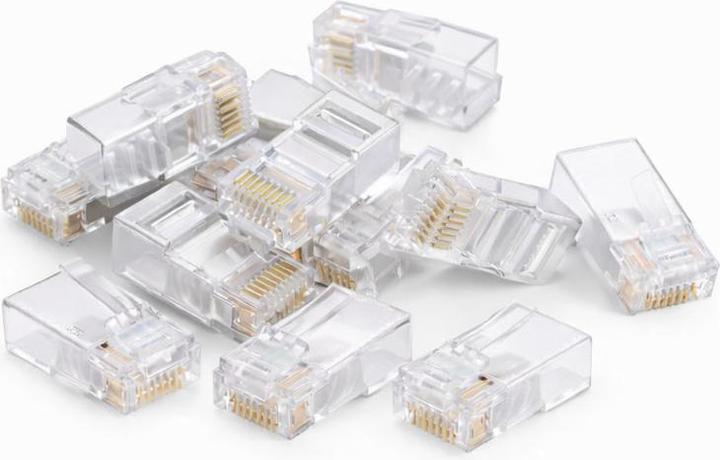 Actual product image Danicom UTP RJ45 CAT5e Pass Through Netzwerkstecker - für flexible und starrleiter Kabel 10 Stück