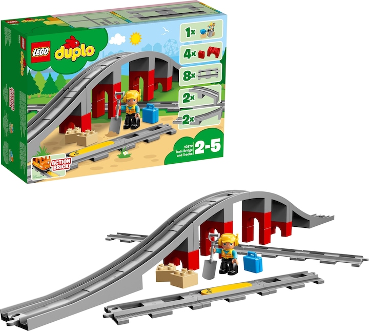 Actual product image LEGO Railway bridge and rails (10872)