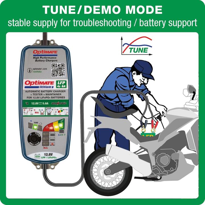 Actual product image Tecmate Optimate Lithium 12.8V - 6A Onderhoudende Acculader Druppellader - TM390 (12V, 6 A)