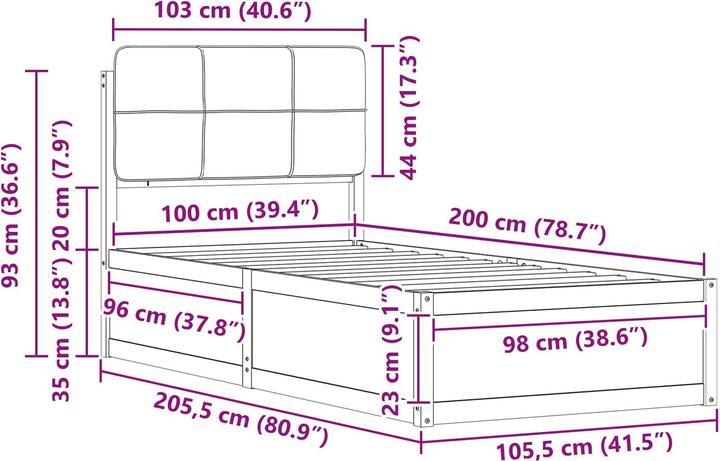 Produktbild vidaXL Moderner Bettrahmen (100 x 200 cm)