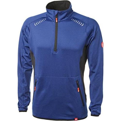 Magni, Herren, Pullover, Tech-Fleecepullover kornblau/schwarz meliert Gr. L Fortis Elements, Blau, (L)