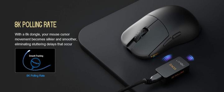 Actual product image Lamzu Inca Wireless Gaming Maus - schwarz (Cable, Wireless)