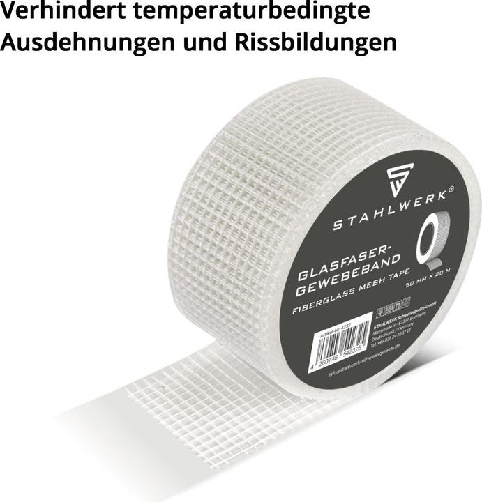 Produktbild Stahlwerk Glasfaser-Gewebeband 3er Set 20 m x 50 mm, selbstklebend (50 mm)