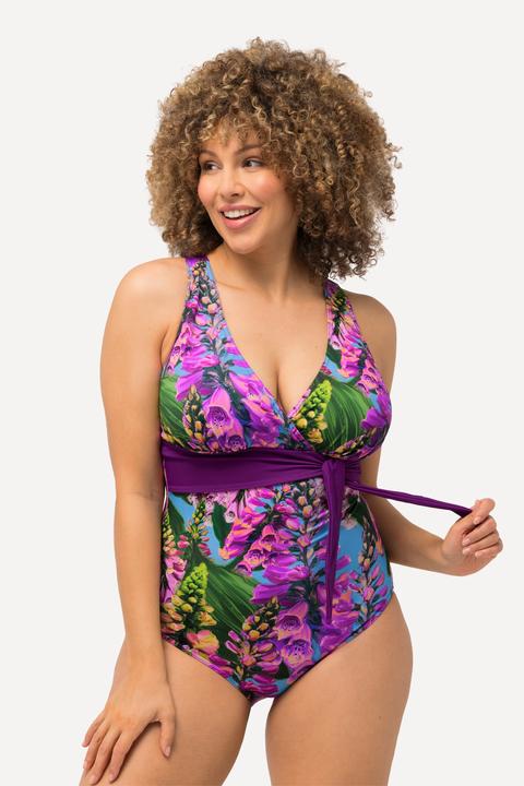 Produktbild Ulla Popken Badeanzug, Neckholder-Optik, Softcups, Blüten (60)