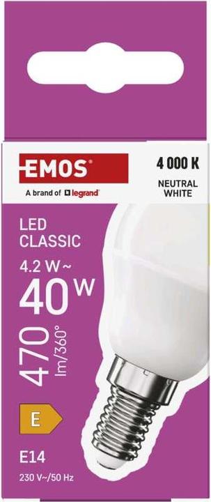 Image du produit Emos Lampe LED Classic Mini Globe / E14 / 4,2 W (40 W) / 470 lm / Blanc neutre (E14, 470 lm, 1 x)