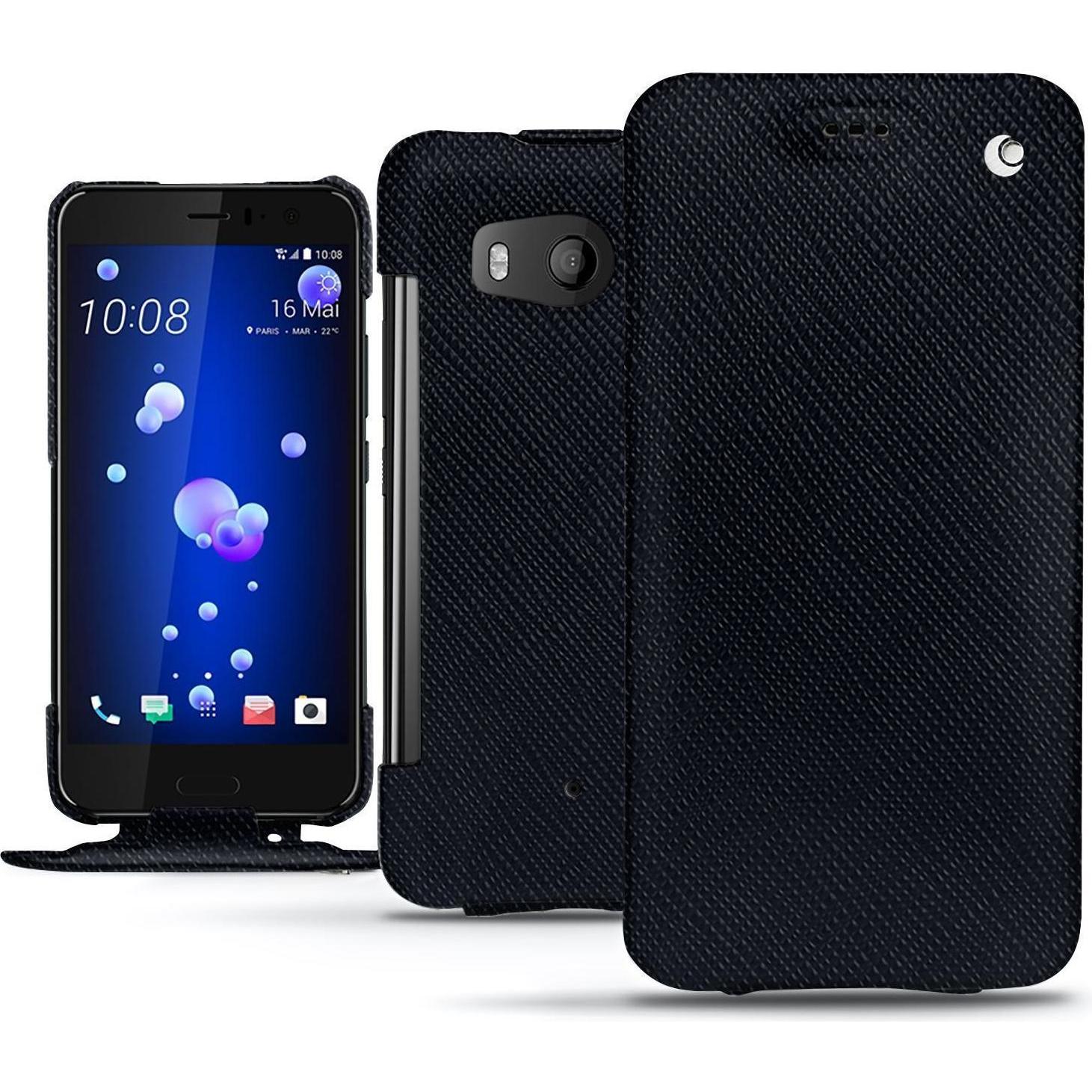 Noreve Lederschutzhülle vertikal (HTC U11), Smartphone Hülle, Schwarz