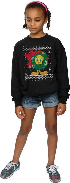 Produktbild Looney Tunes Tweety Pie Christmas Fair Isle Sweatshirt Mädchen (116)