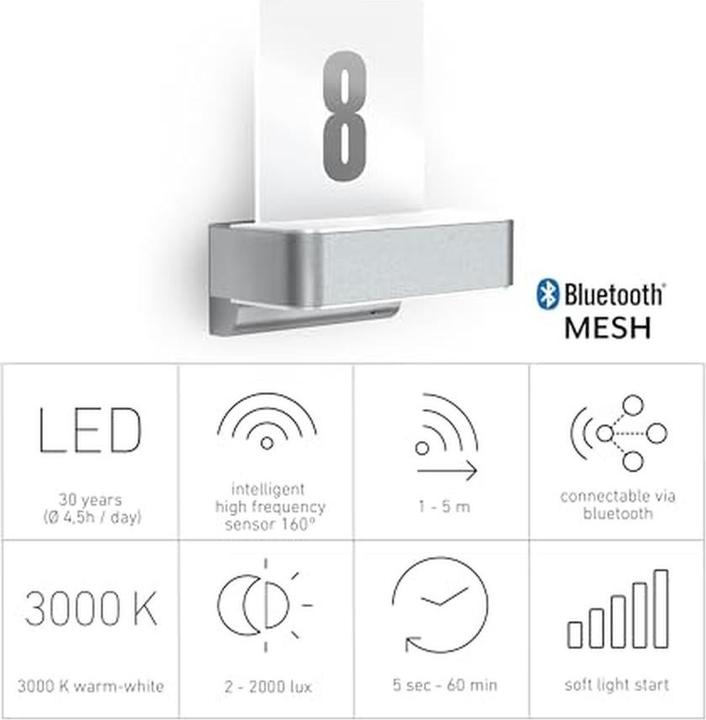 Image du produit Steinel L 820 SC SI Up- & Downlight Numéro de maison 087579 Applique extérieure à LED avec détecteur de (5 m)