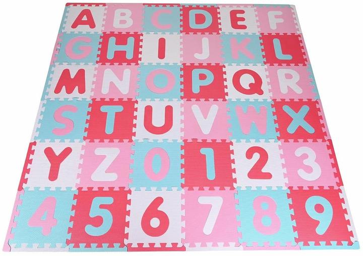 Immagine prodotto Knorrtoys Puzzlematte - "Alphabet + Zahlen" pink-rosa (180 x 180 x 1 cm)