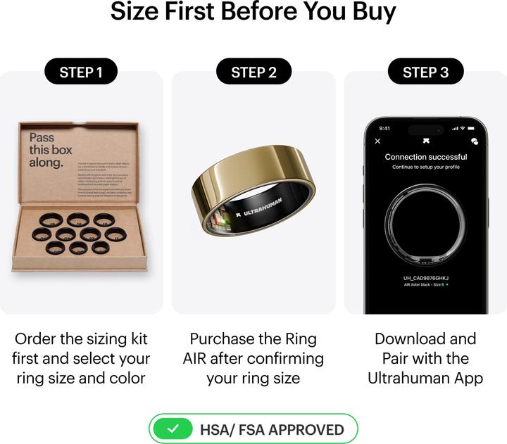 Actual product image Ultrahuman Ring Air (5, Bionic Gold)