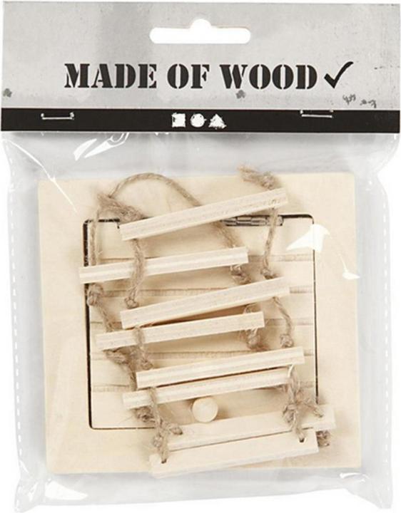Actual product image Creativ Company Wooden articles gnome roof hatch and rope ladder