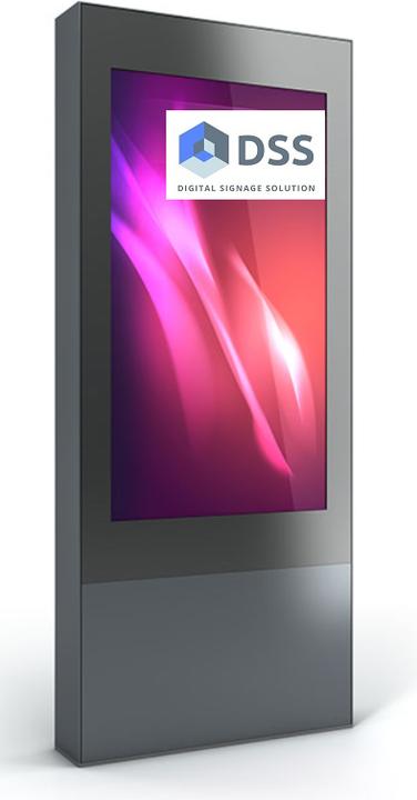 Produktbild DSS Outdoor Stele Portrait, 85" Bildschirm, Aluminium