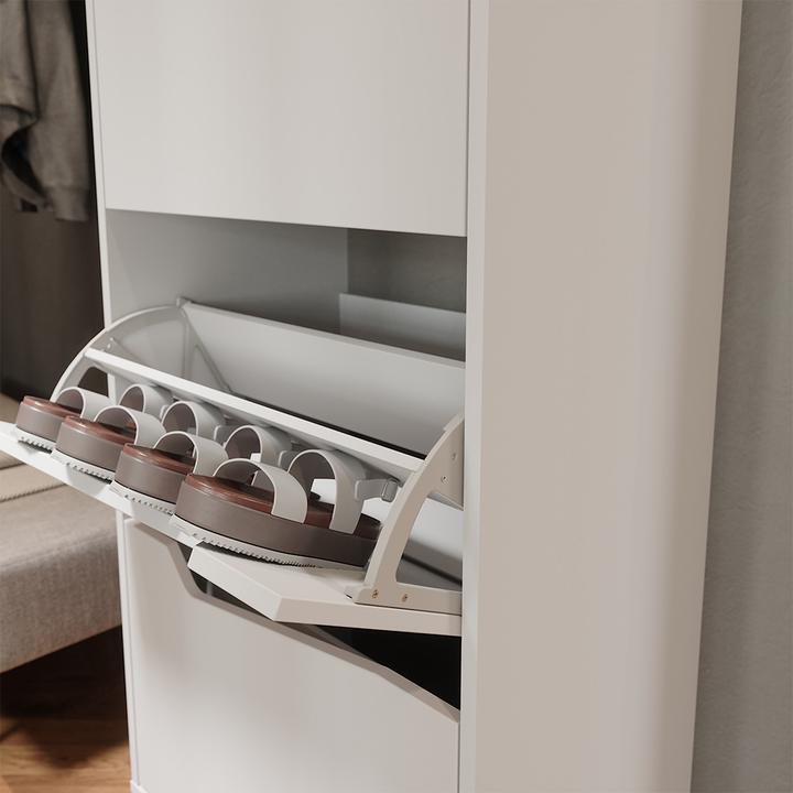 Produktbild Vicco Schuhkipper Marelle, Weiss/Artisan, 60 x 129.5 cm mit 3 Fächern (60 x 38 x 129.50 cm)