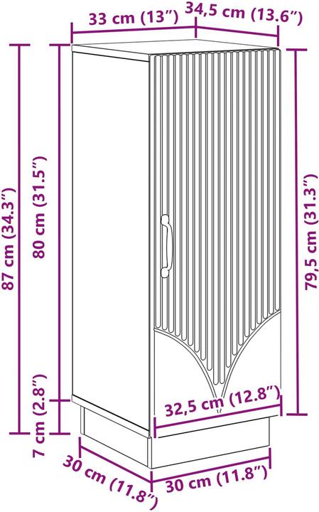 Produktbild vidaXL Aufbewahrungsmöbel (34.50 x 33 x 87 cm)
