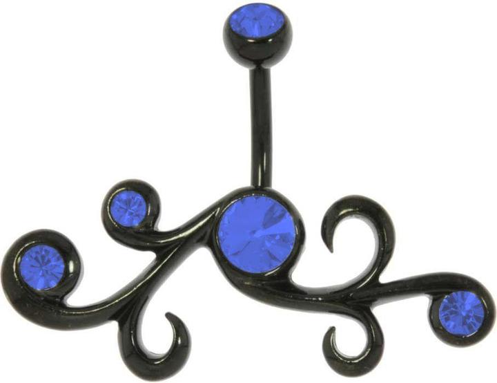 Produktbild Bijouteria Bauchpiercing (Kristall, PVD Beschichtung (schwarz), Chirurgenstahl 316L)
