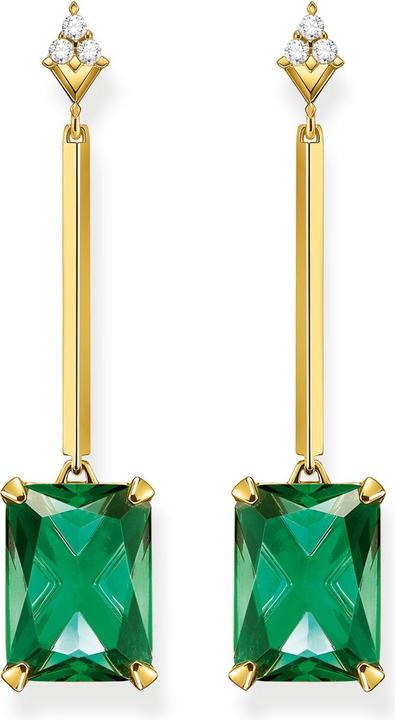 Produktbild Thomas Sabo Ohrringe Grüner Stein Gold (750 Gelbgold Vergoldung, 925 Sterlingsilber)