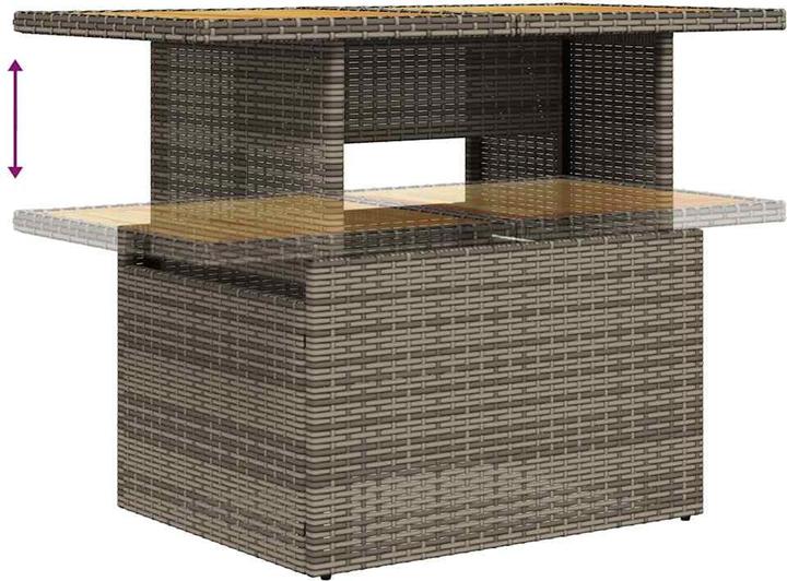 Produktbild vidaXL 7-tlg. Garten-Sofagarnitur mit Kissen Schwarz Poly Rattan
