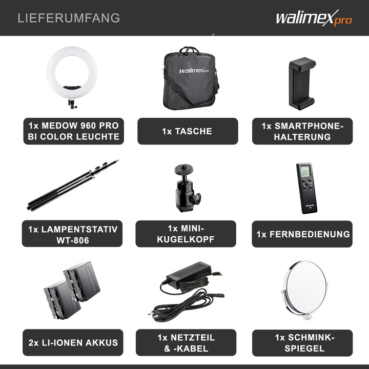 Produktbild Walimex Medow 960 Pro Set (Ringleuchte)