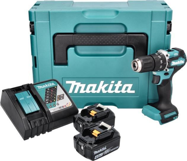 Produktbild Makita DHP 487 RMJ Akku Schlagbohrschrauber 18 V 40 Nm Brushless + 2x Akku 4,0 Ah + Ladegerät + Makp