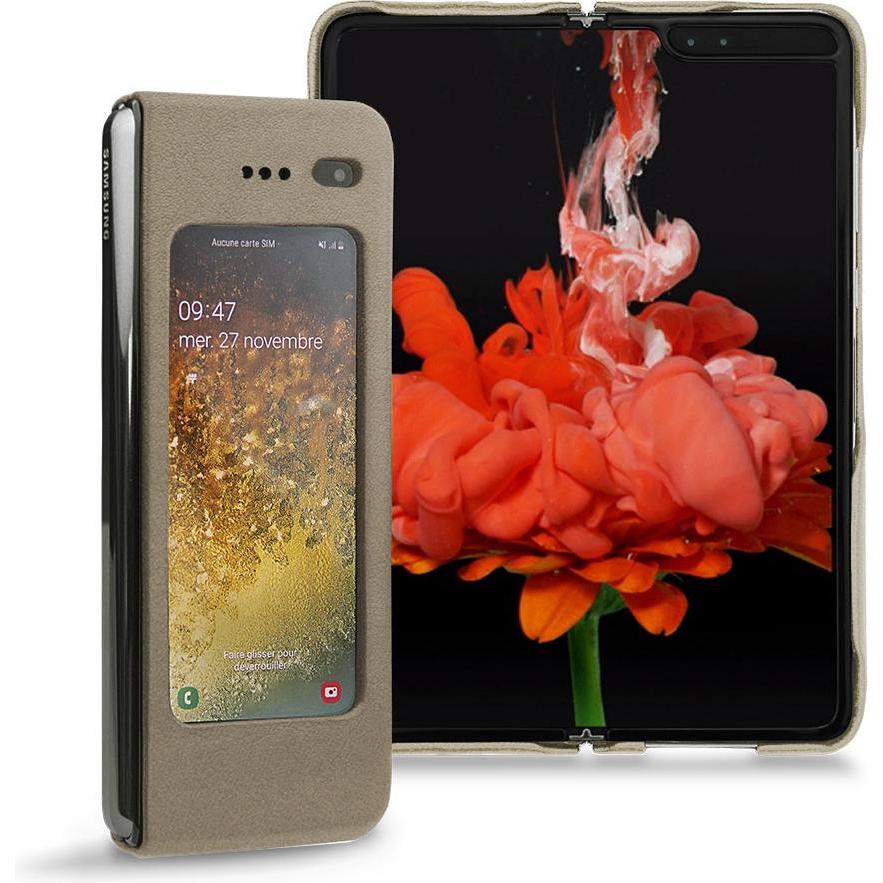 Noreve Lederschutzhülle (Samsung Galaxy Fold), Smartphone Hülle, Beige