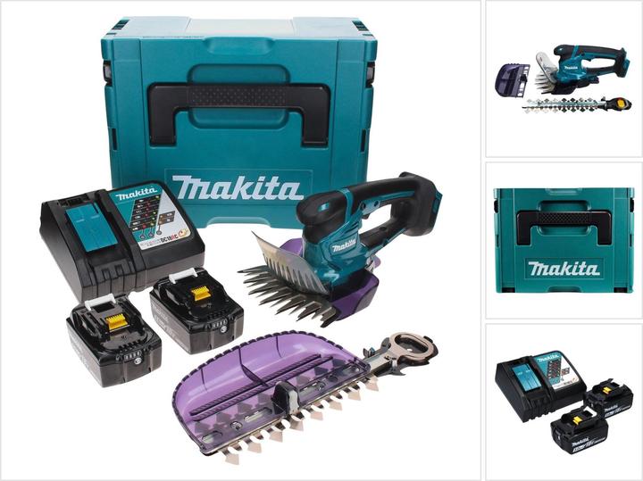 Makita DUM 604 RTXJ Accu grasschaar 18 V met gras- en struikschaar + 2x oplaadbare accu 5.0 Ah +. (Oplaadbare batterij)