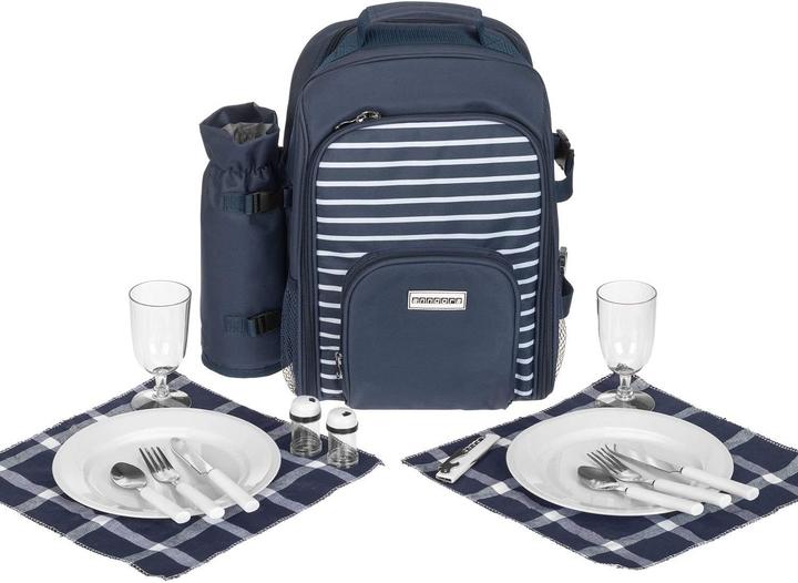 Actual product image Anndora Picnic Backpack 15 Piece, Navy Blue White
