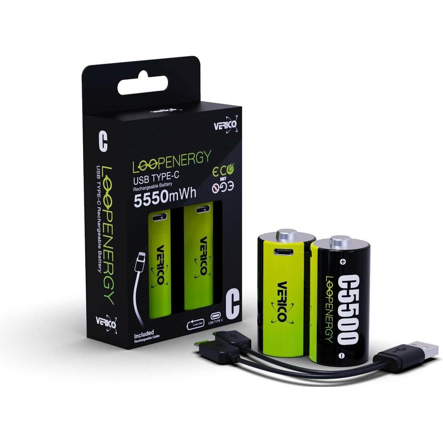 Verico LoopEnergy Baby C 1,5V (2 Stk., C, 3700 mAh), Batterien + Akkus