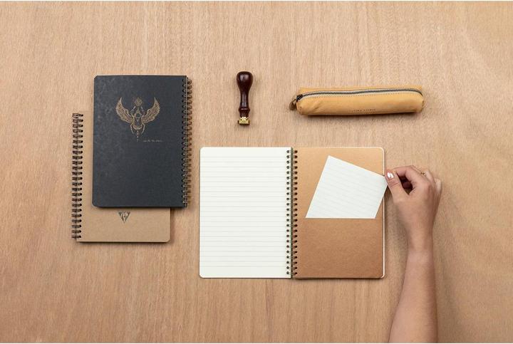 Actual product image Clairefontaine Flying S. Vert, Wrbn d nbk A5 60 sh L ass (AAA393, Checked, Hardcover)