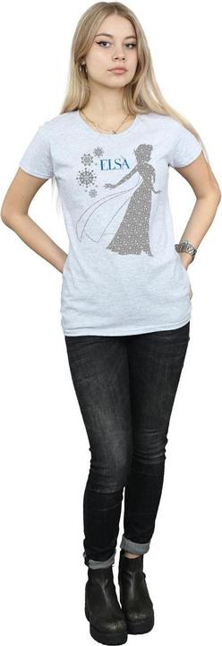 Actual product image Disney Womens/Ladies Frozen Elsa Christmas Silhouette Cotton T-Shirt (L)