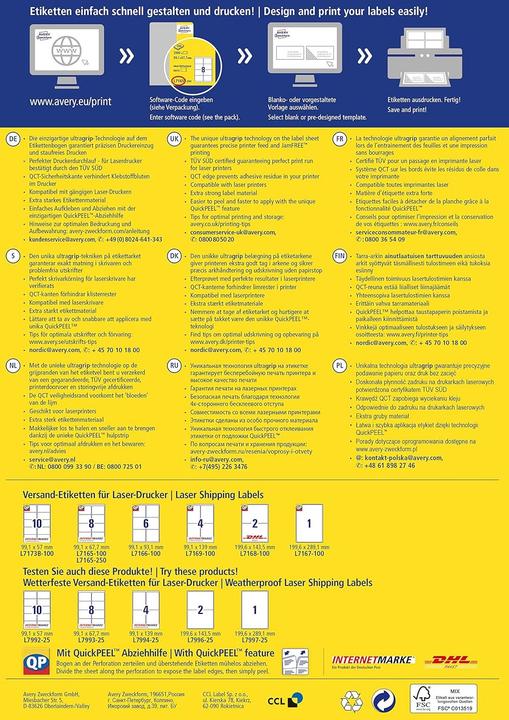 Actual product image Avery Versandetiketten blickdicht