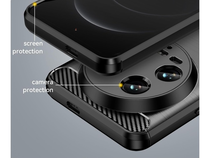 Produktbild Screenguard Xiaomi 14 Ultra Hülle Carbon Brushed Soft TPU (Xiaomi 14 Ultra)