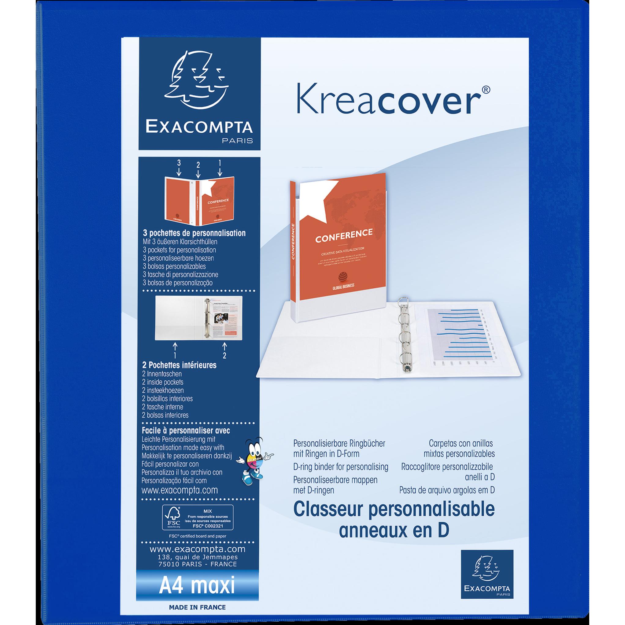 Thumbnail - Exacompta, Ordner, Ringbuch A4 PVC/PU 4-Ring 40mm Rücken 67mm (A4, 67 mm, 1 x)