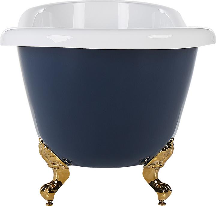 Produktbild Beliani Badewanne freistehend blau / weiss oval 153 x 77 cm CAYMAN (200 l, 153 cm, 77 cm)