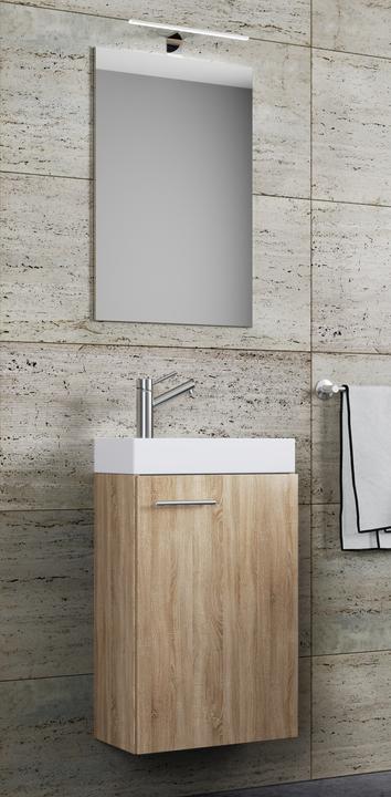 Actual product image VCM 3 pcs guest toilet wash place washbasin Slito mirror