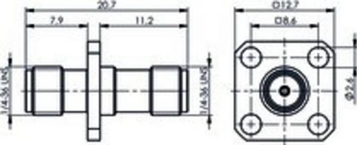 Produktbild Telegärtner Einbauadapter SMA Buchse/Buchse 50 Ohm
