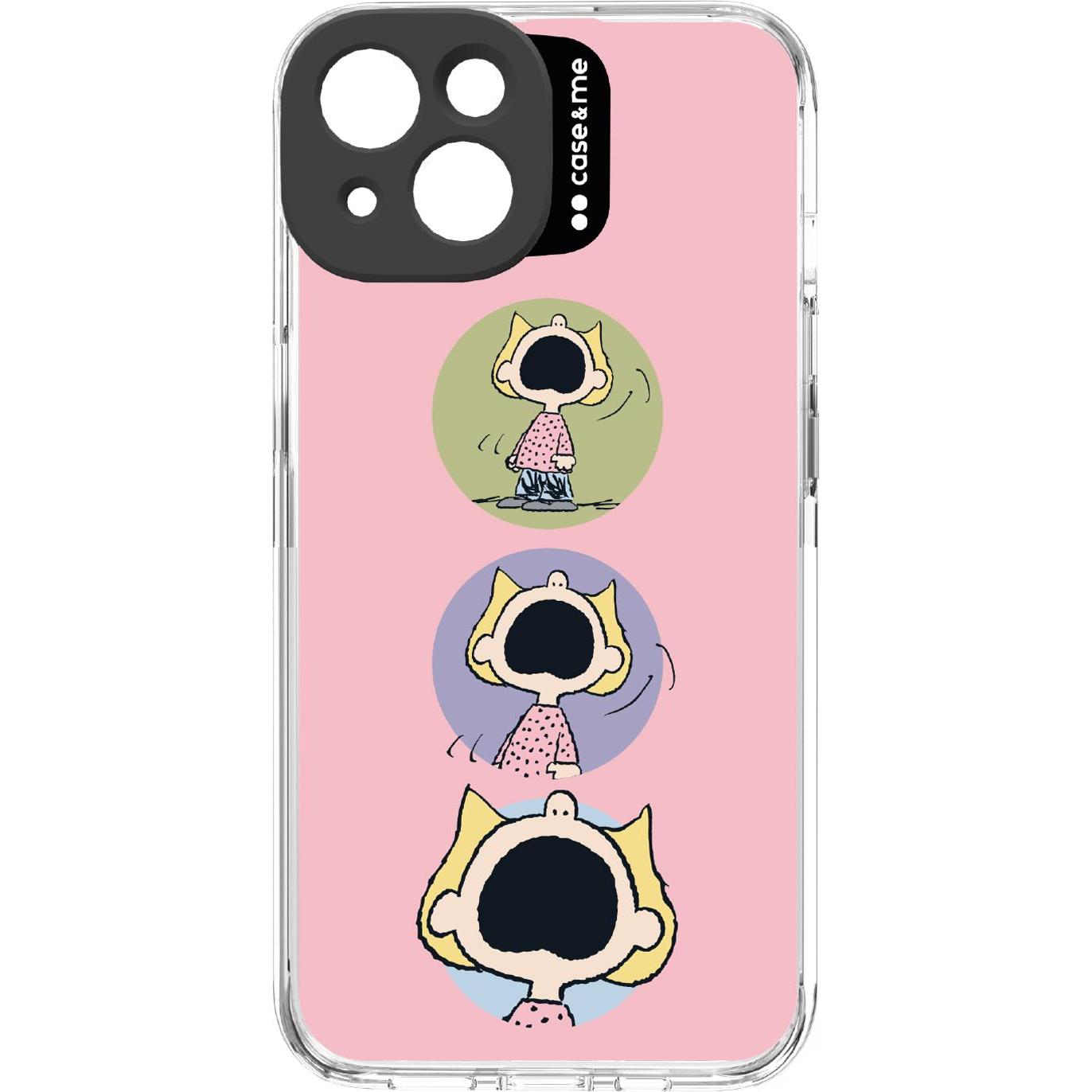 SBS case&me Peanuts cover cam logo für iPhone 14 design3 Sally pink (Apple iPhone 14), Smartphone Hülle, Pink