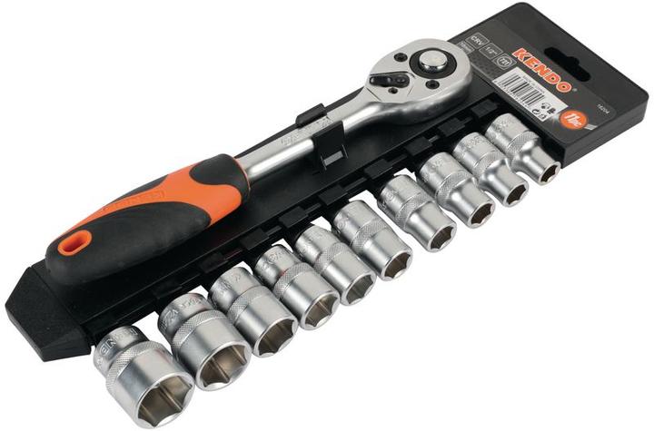 Actual product image Kendo Hexagon socket wrench set 1/2" 11-piece (19 mm, 12 mm, 24 mm, 14 mm, 22 mm, 10 mm, 17 mm, 11 mm, 15 mm, 13 mm)