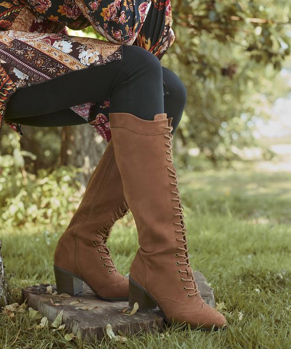 Image du produit Joe Browns Wooden Stack Heel Lace Up Long Boots (41)