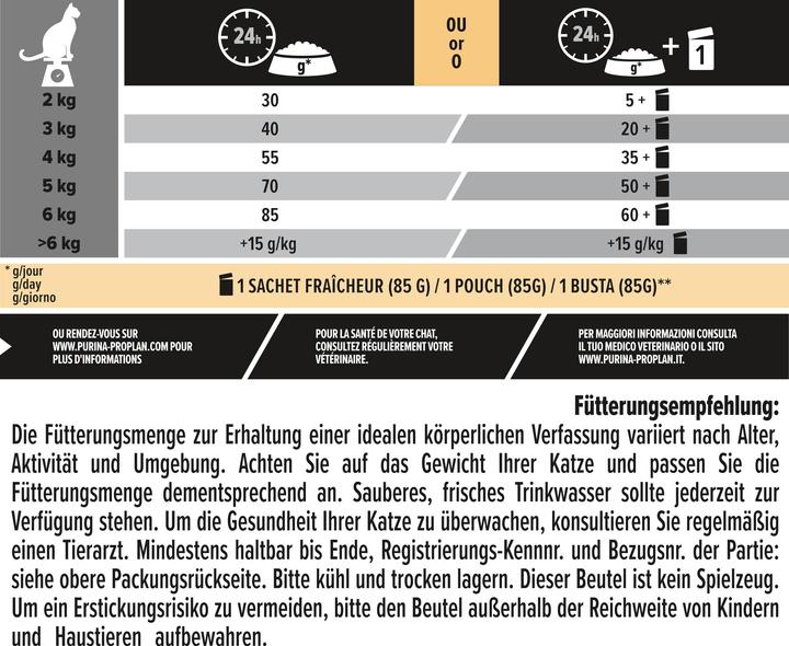 Nährwerte und Zutaten Pro Plan Cat Adult Huhn+Reis (Adult, 1 Stk., 1500 g)