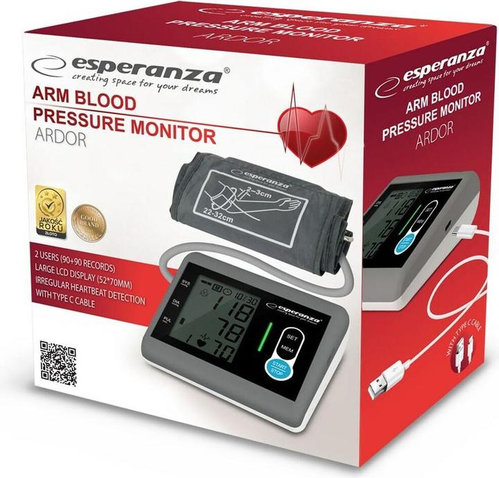 Immagine prodotto Esperanza ECB004 Misuratore di pressione del braccio superiore (Sfigmomanometro per braccio)