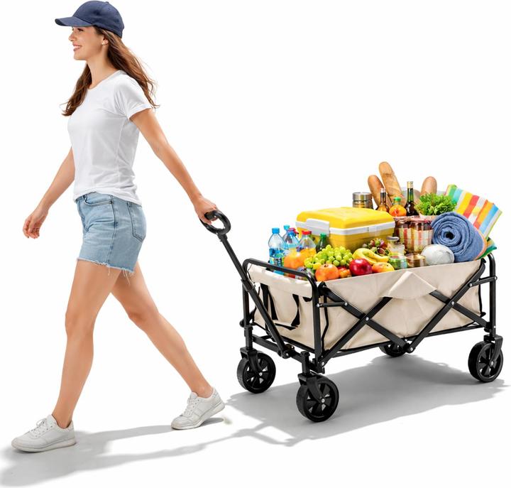 Produktbild Mojawo Faltbarer Bollerwagen Transportwagen Handwagen Gartenwagen Stahlrahmen