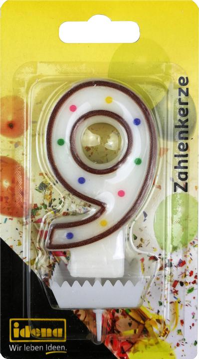 Produktbild Idena Zahlenkerze "9" braun (1 x)