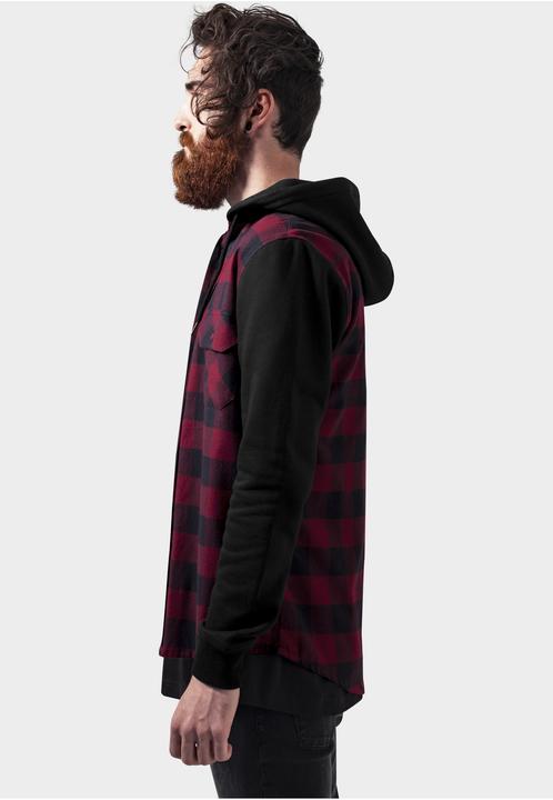 Produktbild Urban Classics Hooded Checked Flanell Sweat Sleeve Shirt (XXL)