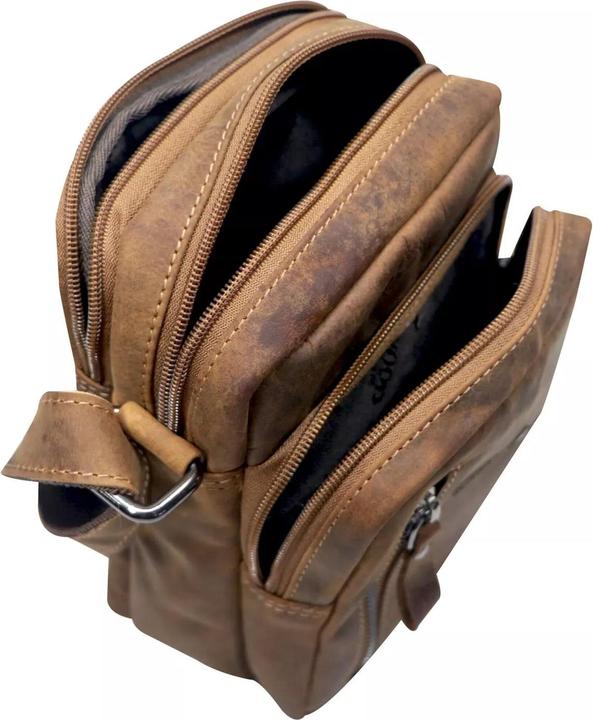 Actual product image Greenwood Herrentasche Echtleder 9 Zoll Nili Vintage Look Sandel No.11