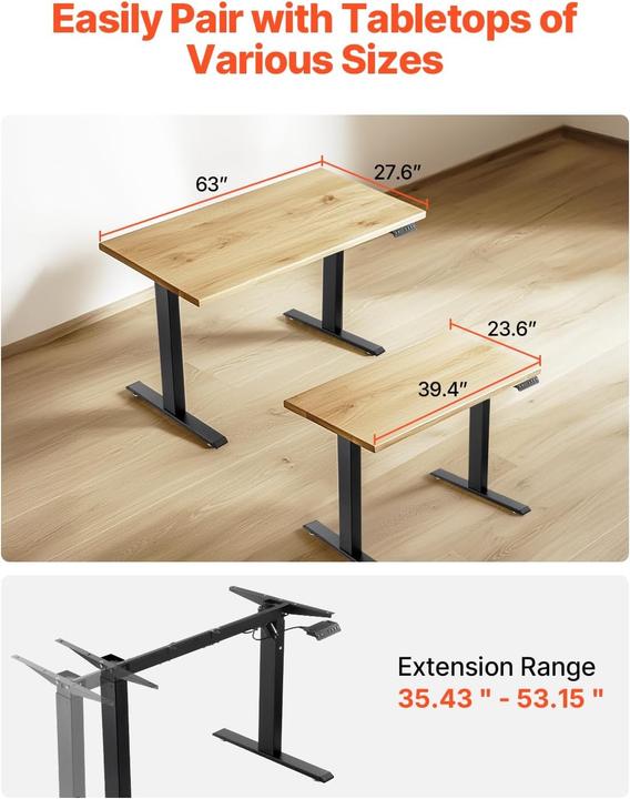 Actual product image Vevor Standing Desk Frame