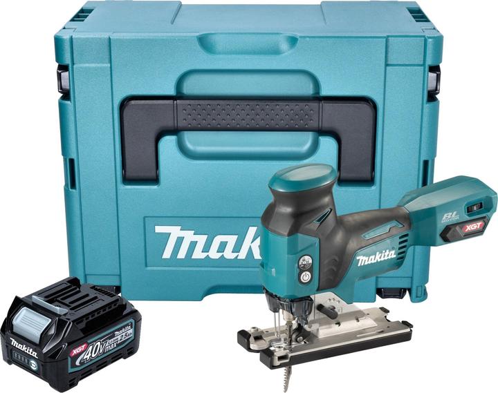 1x inserto universale, 1x Makita MAKPAC, 1x Seghetto alternativo a batteria Makita JV 001 G, 1x batteria Makita BL 4025 40 V 2,5 Ah XGT Li-Ion, 1x chiave esagonale 4 mm ( 783202-0 ), 1x protezione chip breaker ( 415524-7 ), 1x Lama per seghetto alternativo BR-13 legno ( A-85793 ), 1x lama per seghetto alternativo B-22 metallo/plastica ( A-85737 ), 1x lama per seghetto alternativo B-10 legno/plastica ( A-85628 )