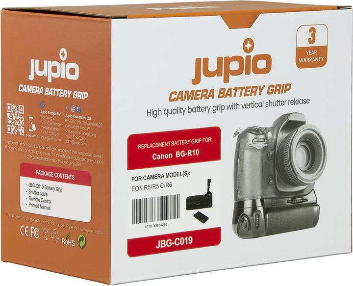 Image du produit Jupio Grip de batterie pour Canon EOS R5 (C) / R6 (BG-R10) + 2.4 GHz Wi (Poignée d'alimentation)