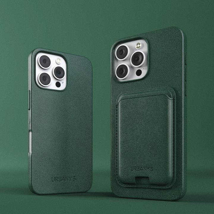 Produktbild Urbany's MagSafe Backcover aus veganem Leder Petrol (Apple iPhone Air)